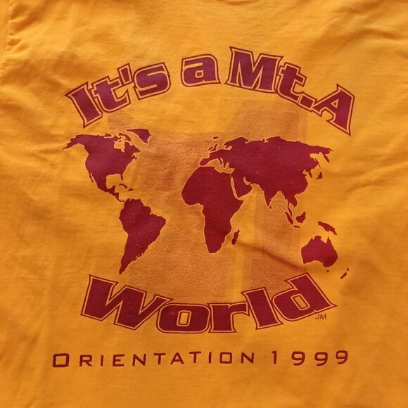 Vintage Y2K Mount Allison University "It's A Mt. A World" T-Shirt Adult Large - Picture 3 of 12